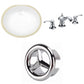 American Imaginations AI-26607 20" White Oval Undermount Transitional Bathroom Undermount Sink Set