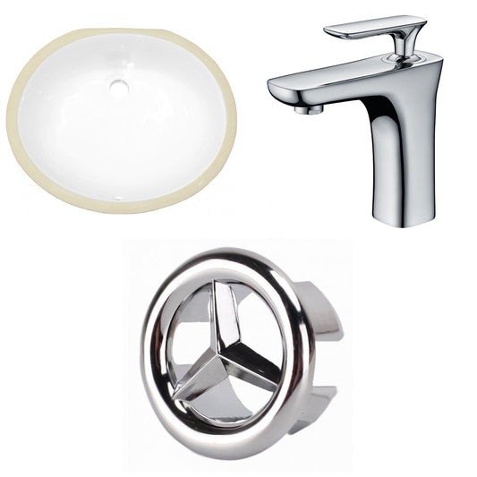 American Imaginations AI-26610 20" White Oval Undermount Transitional Bathroom Undermount Sink Set