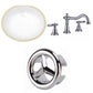 American Imaginations AI-26615 20" White Oval Undermount Transitional Bathroom Undermount Sink Set