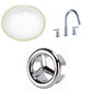 American Imaginations AI-26616 20" White Oval Undermount Transitional Bathroom Undermount Sink Set