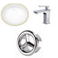 American Imaginations AI-26619 20" White Oval Undermount Transitional Bathroom Undermount Sink Set