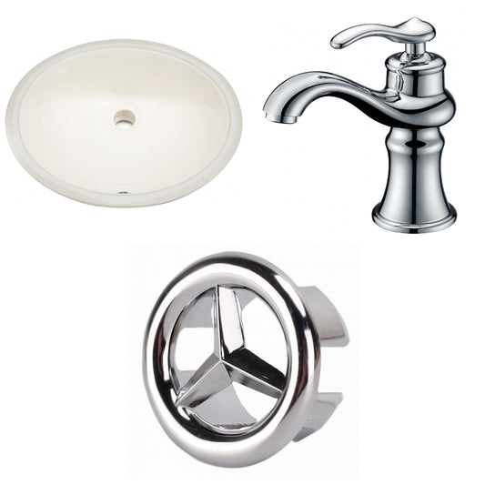 American Imaginations AI-26625 20" Biscuit Oval Undermount Transitional Bathroom Undermount Sink Set