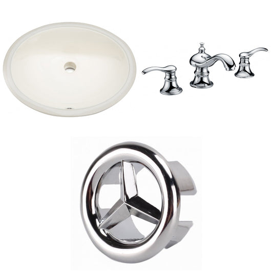 American Imaginations AI-26627 20" Biscuit Oval Undermount Transitional Bathroom Undermount Sink Set
