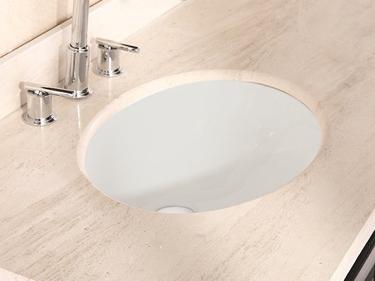 American Imaginations AI-26629 20" Biscuit Oval Undermount Transitional Bathroom Undermount Sink Set