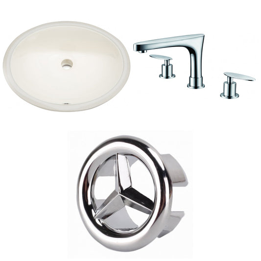 American Imaginations AI-26629 20" Biscuit Oval Undermount Transitional Bathroom Undermount Sink Set