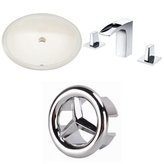 American Imaginations AI-26632 20" Biscuit Oval Undermount Transitional Bathroom Undermount Sink Set