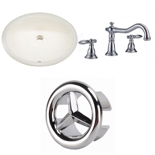 American Imaginations AI-26635 20" Biscuit Oval Undermount Transitional Bathroom Undermount Sink Set