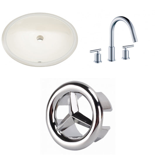 American Imaginations AI-26636 20" Biscuit Oval Undermount Transitional Bathroom Undermount Sink Set