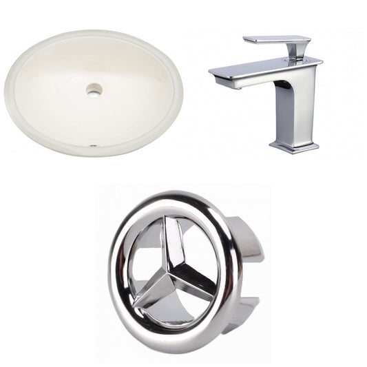 American Imaginations AI-26639 20" Biscuit Oval Undermount Transitional Bathroom Undermount Sink Set