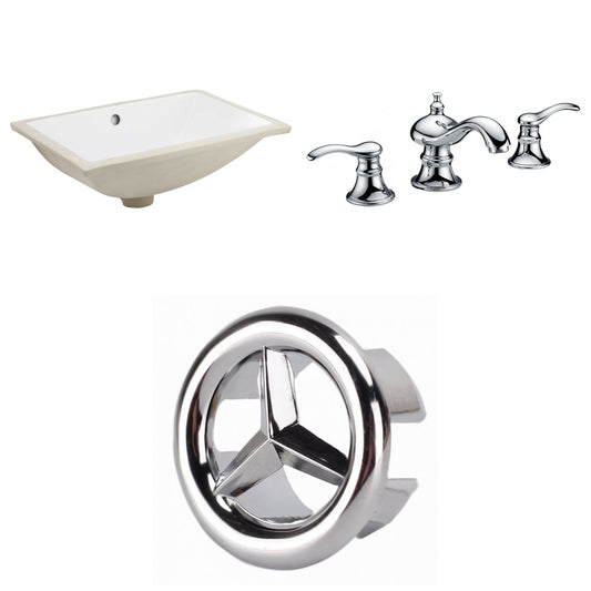 American Imaginations AI-26647 21" White Rectangular Undermount Transitional Bathroom Undermount Sink Set