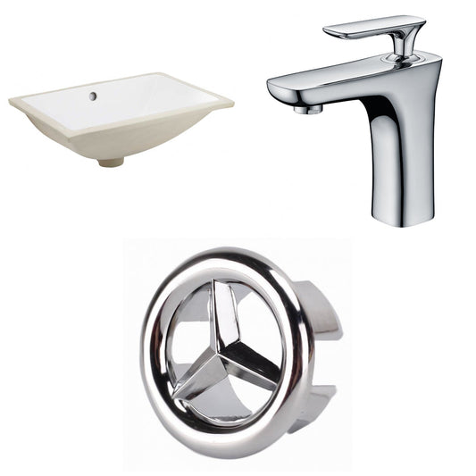 American Imaginations AI-26650 21" White Rectangular Undermount Transitional Bathroom Undermount Sink Set