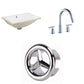 American Imaginations AI-26656 21" White Rectangular Undermount Transitional Bathroom Undermount Sink Set
