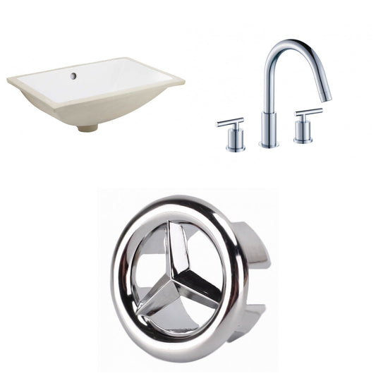 American Imaginations AI-26656 21" White Rectangular Undermount Transitional Bathroom Undermount Sink Set