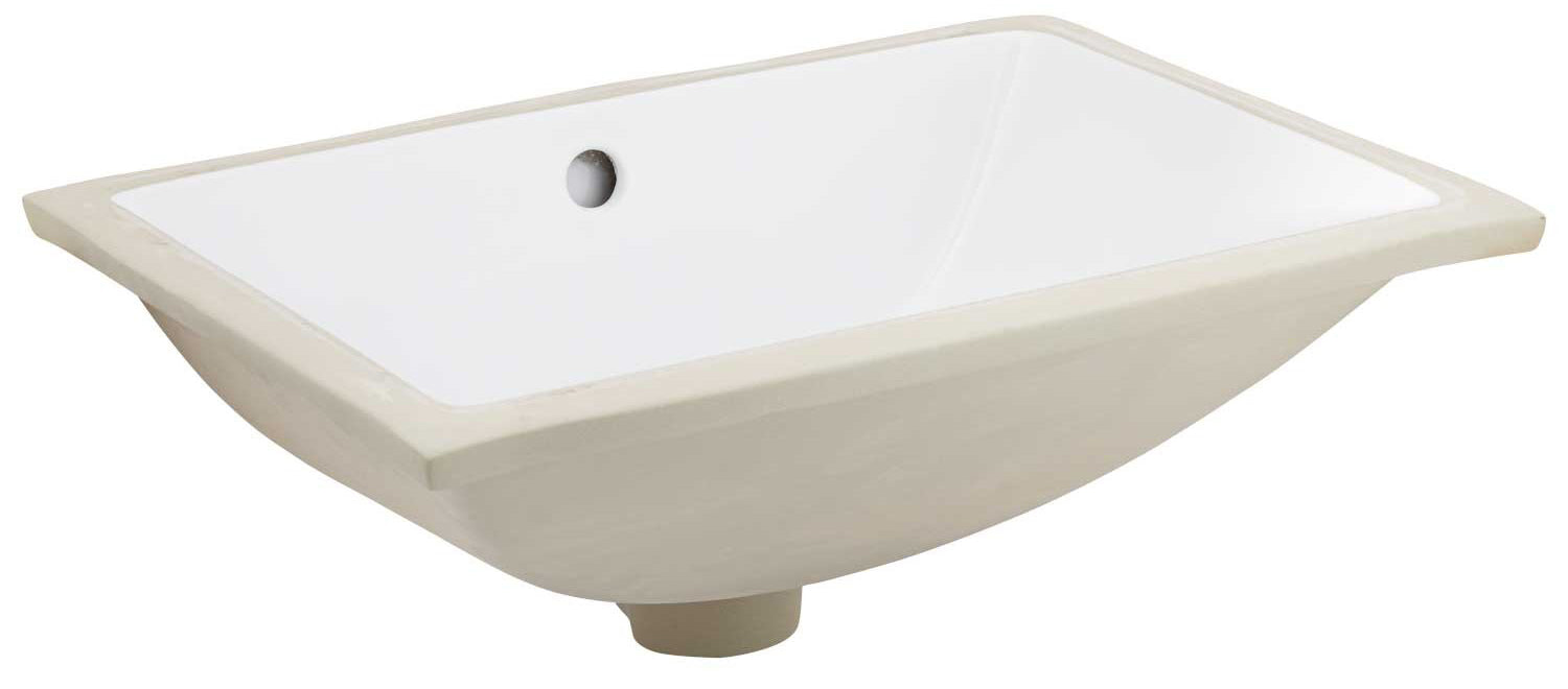 American Imaginations AI-26662 21" White Rectangular Undermount Transitional Bathroom Undermount Sink Set