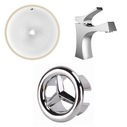 American Imaginations AI-26663 17" White Round Undermount Transitional Bathroom Undermount Sink Set