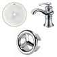 American Imaginations AI-26665 17" White Round Undermount Transitional Bathroom Undermount Sink Set