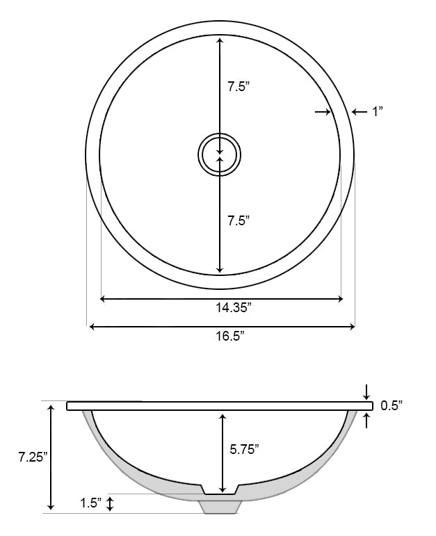 American Imaginations AI-26668 17" White Round Undermount Transitional Bathroom Undermount Sink Set