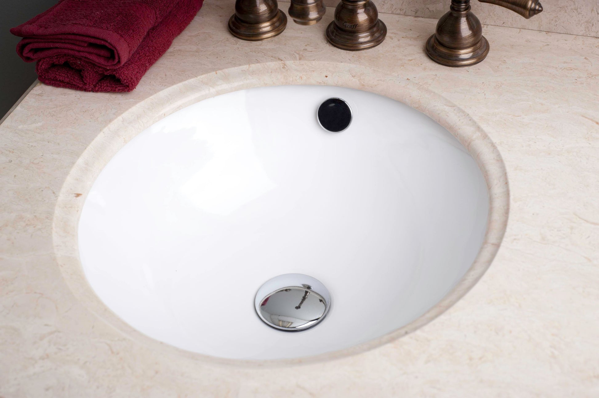 American Imaginations AI-26670 17" White Round Undermount Transitional Bathroom Undermount Sink Set