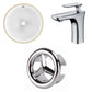 American Imaginations AI-26670 17" White Round Undermount Transitional Bathroom Undermount Sink Set