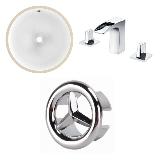 American Imaginations AI-26672 17" White Round Undermount Transitional Bathroom Undermount Sink Set