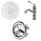 American Imaginations AI-26673 17" White Round Undermount Transitional Bathroom Undermount Sink Set
