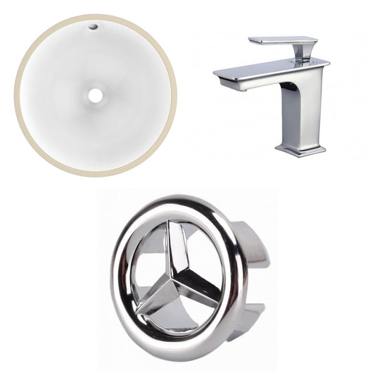 American Imaginations AI-26679 17" White Round Undermount Transitional Bathroom Undermount Sink Set