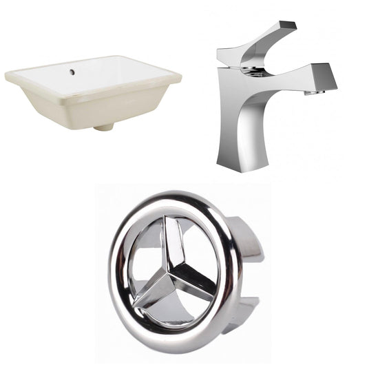 American Imaginations AI-26683 18" White Rectangular Undermount Transitional Bathroom Undermount Sink Set