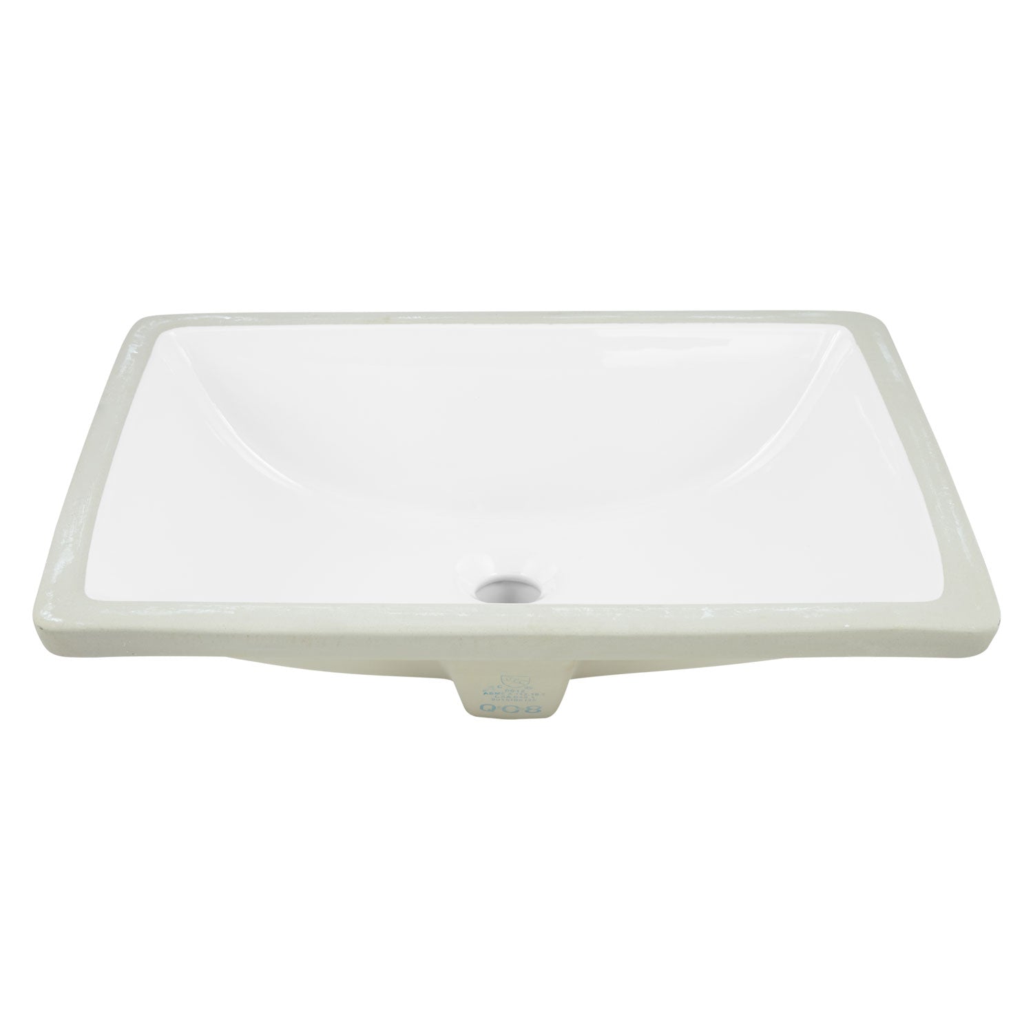 American Imaginations AI-26684 18" White Rectangular Undermount Transitional Bathroom Undermount Sink Set