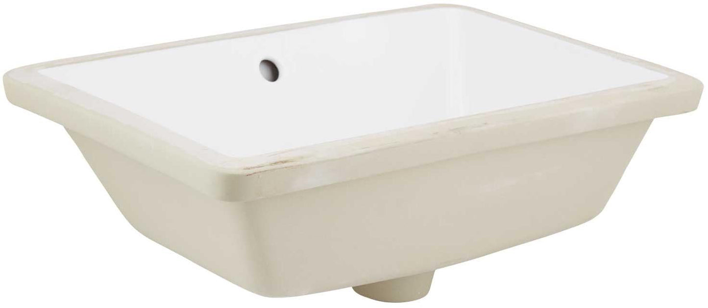 American Imaginations AI-26688 18" White Rectangular Undermount Transitional Bathroom Undermount Sink Set
