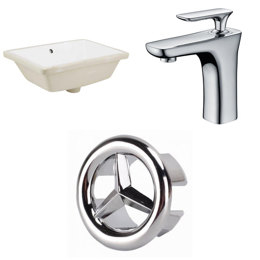 American Imaginations AI-26690 18" White Rectangular Undermount Transitional Bathroom Undermount Sink Set