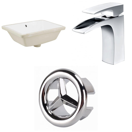 American Imaginations AI-26691 18" White Rectangular Undermount Transitional Bathroom Undermount Sink Set
