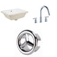 American Imaginations AI-26696 18" White Rectangular Undermount Transitional Bathroom Undermount Sink Set