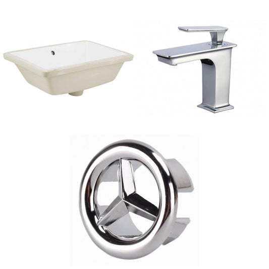 American Imaginations AI-26699 18" White Rectangular Undermount Transitional Bathroom Undermount Sink Set