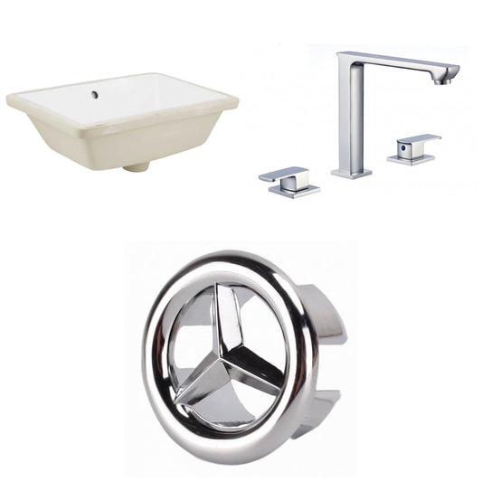 American Imaginations AI-26702 18" White Rectangular Undermount Transitional Bathroom Undermount Sink Set