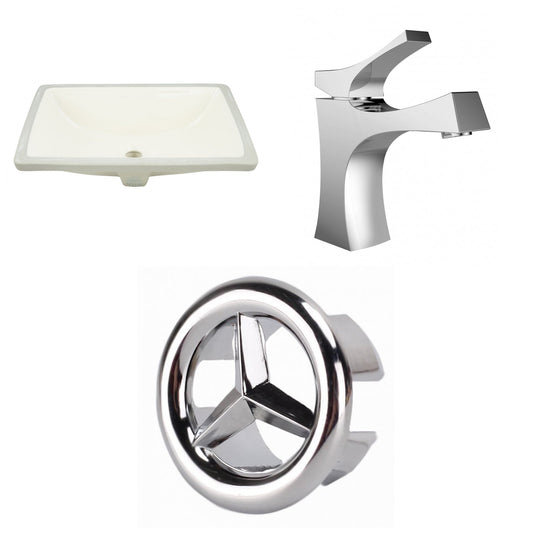American Imaginations AI-26703 21" Biscuit Rectangular Undermount Transitional Bathroom Undermount Sink Set
