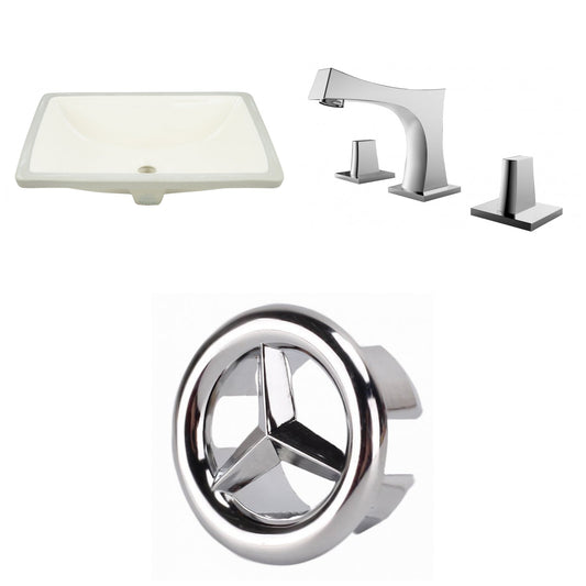 American Imaginations AI-26704 21" Biscuit Rectangular Undermount Transitional Bathroom Undermount Sink Set