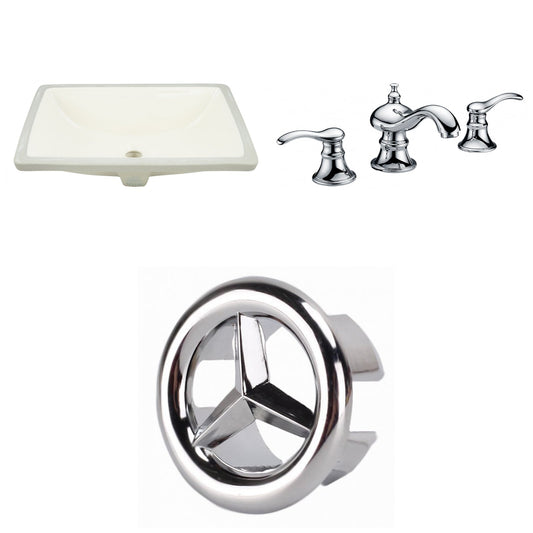 American Imaginations AI-26707 21" Biscuit Rectangular Undermount Transitional Bathroom Undermount Sink Set