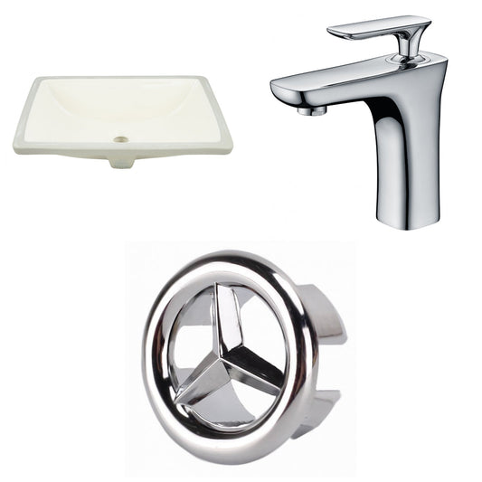 American Imaginations AI-26710 21" Biscuit Rectangular Undermount Transitional Bathroom Undermount Sink Set