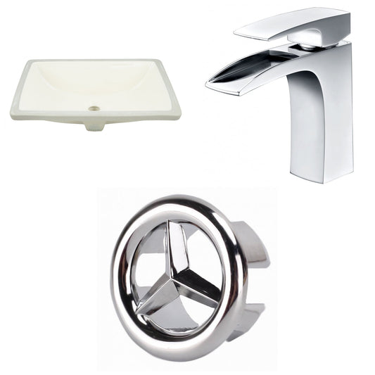 American Imaginations AI-26711 21" Biscuit Rectangular Undermount Transitional Bathroom Undermount Sink Set