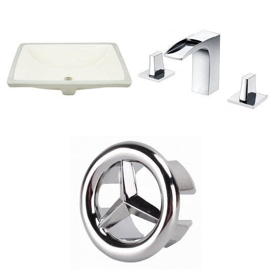 American Imaginations AI-26712 21" Biscuit Rectangular Undermount Transitional Bathroom Undermount Sink Set