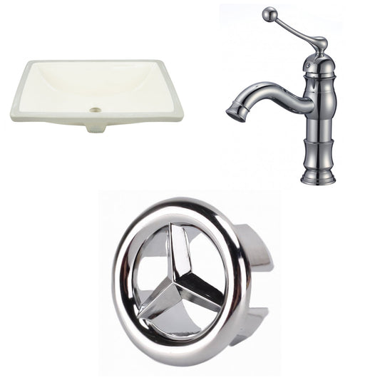 American Imaginations AI-26713 21" Biscuit Rectangular Undermount Transitional Bathroom Undermount Sink Set