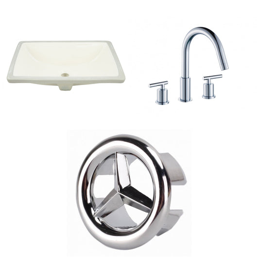 American Imaginations AI-26716 21" Biscuit Rectangular Undermount Transitional Bathroom Undermount Sink Set