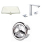 American Imaginations AI-26722 21" Biscuit Rectangular Undermount Transitional Bathroom Undermount Sink Set