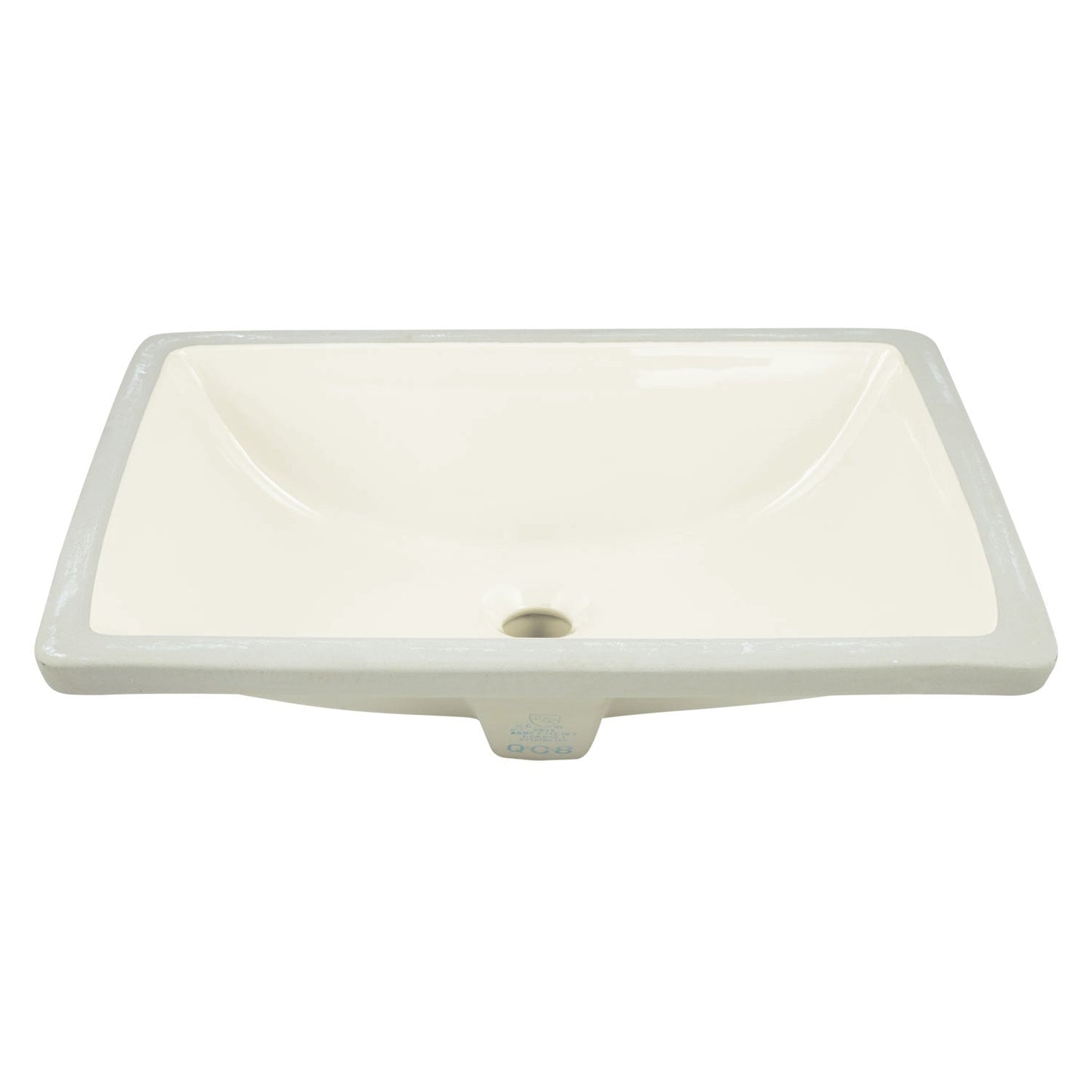 American Imaginations AI-26723 18" Biscuit Rectangular Undermount Transitional Bathroom Undermount Sink Set