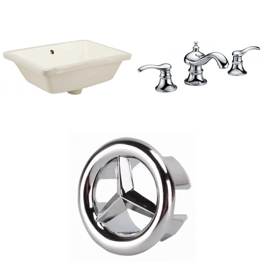 American Imaginations AI-26727 18" Biscuit Rectangular Undermount Transitional Bathroom Undermount Sink Set