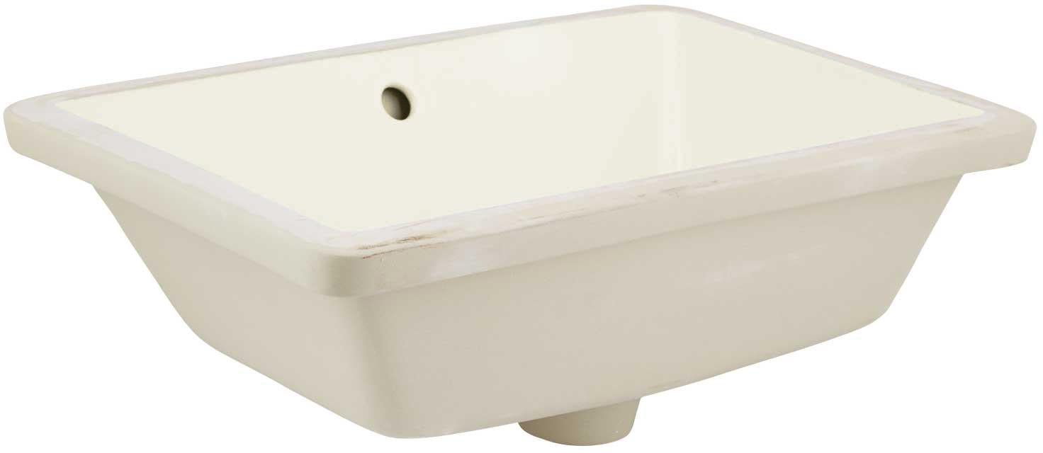 American Imaginations AI-26732 18" Biscuit Rectangular Undermount Transitional Bathroom Undermount Sink Set