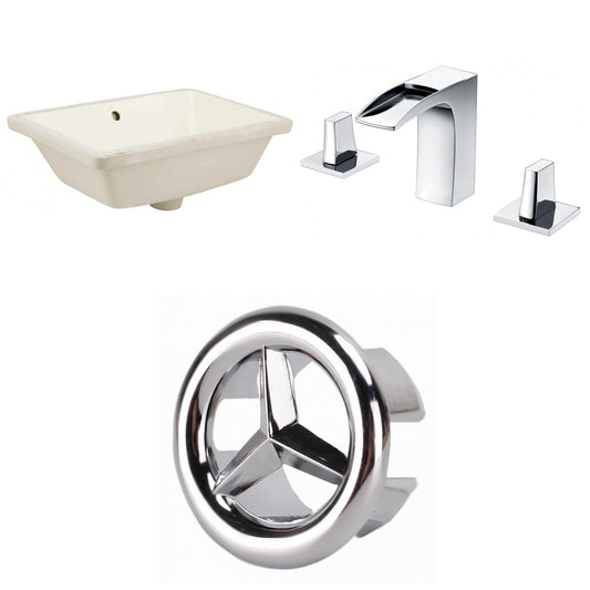American Imaginations AI-26732 18" Biscuit Rectangular Undermount Transitional Bathroom Undermount Sink Set