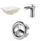 American Imaginations AI-26737 18" Biscuit Rectangular Undermount Transitional Bathroom Undermount Sink Set
