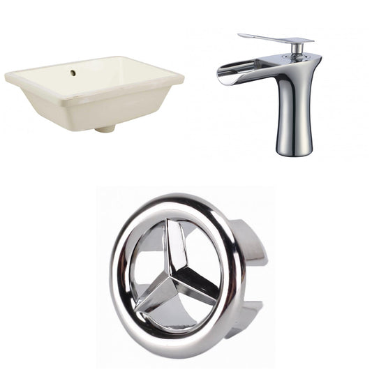 American Imaginations AI-26737 18" Biscuit Rectangular Undermount Transitional Bathroom Undermount Sink Set