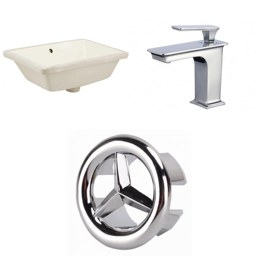 American Imaginations AI-26739 18" Biscuit Rectangular Undermount Transitional Bathroom Undermount Sink Set